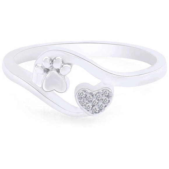 Boutique Jewelry Natural Diamond Paw Print Ring Poshmark